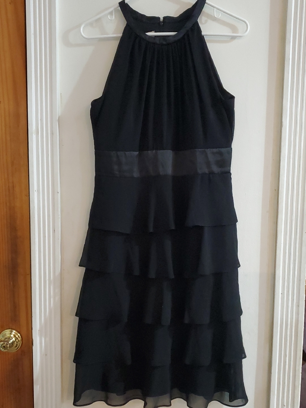 High Neck Dress Layered Size 8 Blsck Evan Picone Cocktail Dress